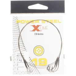 X-LINE Découverte Pêche Du Carnassier|Carnassier Au Posé-Bas de ligne acier carnassier power steel 19 brins 40cm + ham. simple (x3)