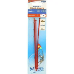 FLASHMER Bas De Lignes / Lignes Montées-Bas de ligne Balais Rouge 3 hameçons