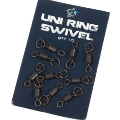 NASH Acc.Montages/Hameçons-Emerillons à anneaux carpe uni ring swivel (x10)