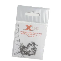 X-LINE Lignes Et Accessoires De Montage|Découverte Pêche Du Carnassier-Émerillon à agrafe carnassier noir (x10)