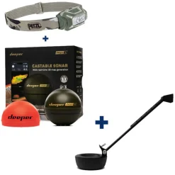 DEEPER Packs-Pack Chirp+ 3D + Petzl Aria I + Support pour fixation sur bateau amorceur