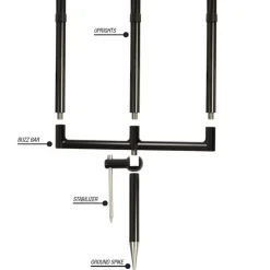 KORDA Supports Cannes|Packs-Support 3 cannes singlez alu black 3 surelevateur 6.5"