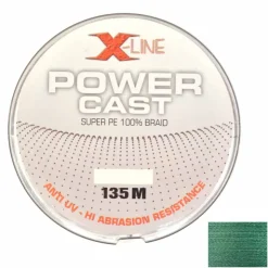 X-LINE Tresses, Nylons, Fluorocarbones|Tresses, Nylons, Fluorocarbones-Tresse Power Cast Verte 4 Brins 135m